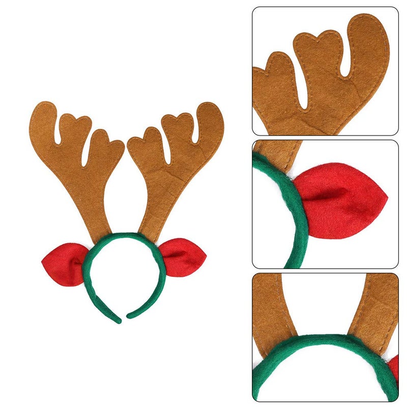 Max Fun Christmas Headbands Reindeer Antlers Headband Xmas Decoration Costume Hairbands for Christmas Parties Holiday Favors Photo Booth(Pack of 8) - Image 4
